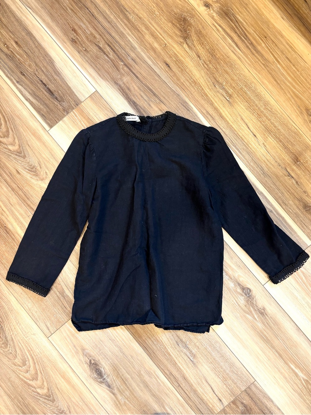 ZARA BASIC Women's S Black Long Sleeve Blouse